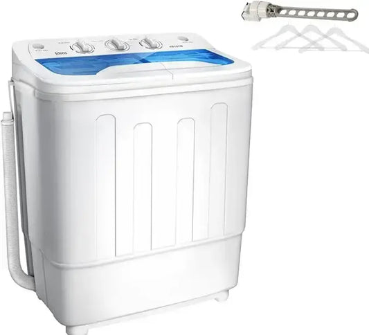 FUTUREWAY Portable Twin Tub 18lbs Washing Machine with Drying Rack